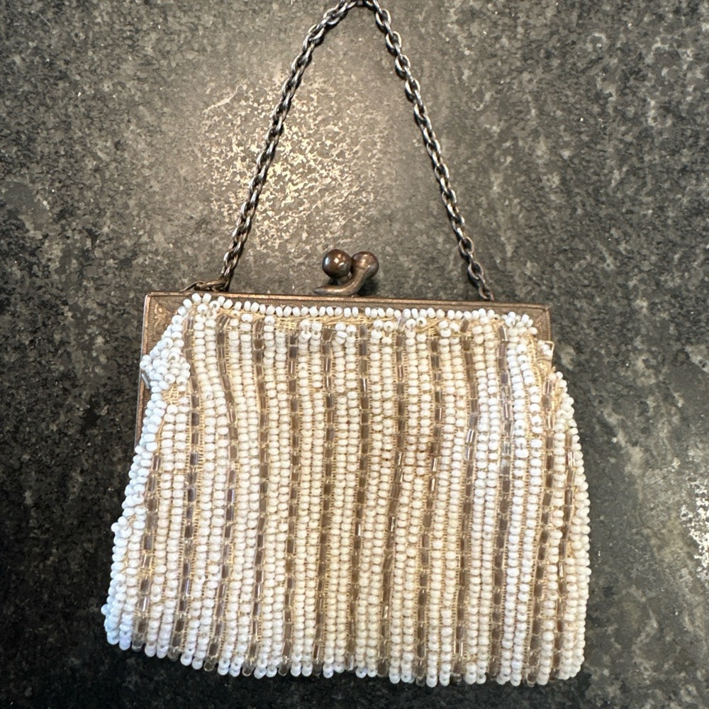 Vintage Coin Purse Beaded Hand Made Belgium